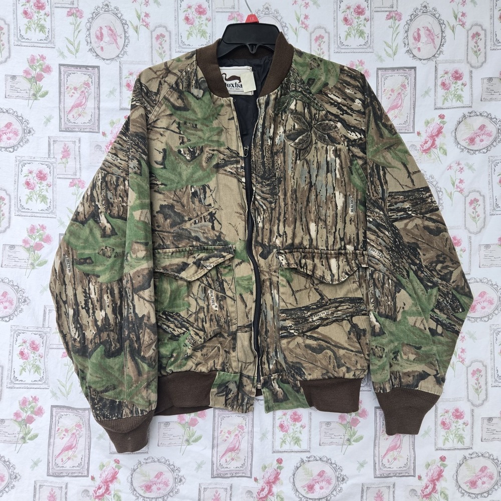Vintage Duxbak Jacket Mens Large Realtree Camo Bomber Zip Front 90s‎